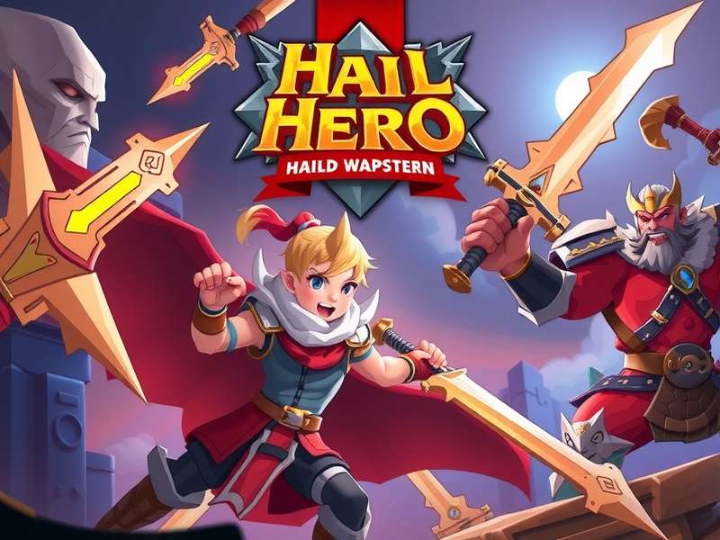 Hail Hero Game Banner Showcasing Epic Battle Scene